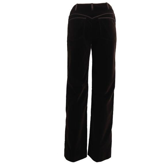 Valentino Vintage FW 2005 Chocolate Velvet Straight Leg Pants Size 4 - Picture 2 of 6